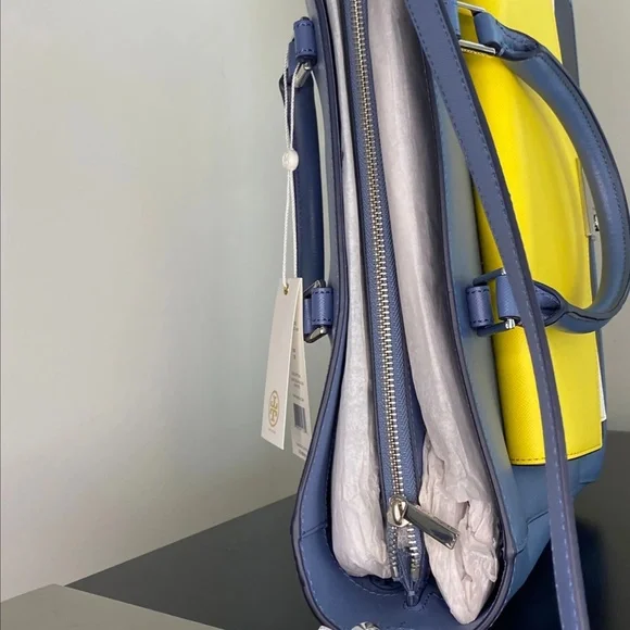 Tory Burch T-lock color block tote purse